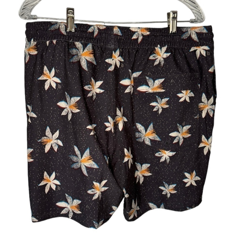Volcom Manic Trunk 17 Men's Gray Floral Swim Trunks Size Extra Extra Large NWT - Picture 4 of 9
